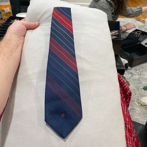 Navy and Red striped Tie